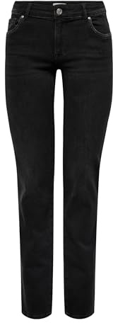 ONLY ONLALICIA REG Strt DNM DOT297 Noos Pantalon en Jean pour Femme Noir délavé 30/32, Washed Black, 30W x 32L