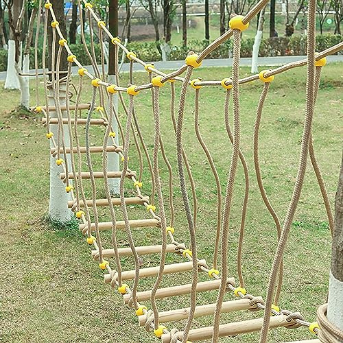 Kindergarten Outdoor Brücke schwingende Kinder Sport und körperliche Fitness Trainingsgeräte Einzelne Holzbrücke Balance Brücke Kletterrahmen(Size:6m)