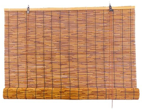 Retro Bambusrollo Raffrollo 40CM 60CM 70CM 80CM 100CM 120CM 145CM Breit Sonnenschutz Schilf Vorhang Seitenzugrollo, Wetterfest, Garten Terrasse Outdoor Sonnenschutz Bambus Rollo