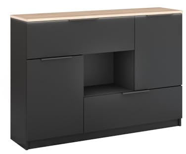 Vicco Kommode Betti, Anthrazit/Sonoma, 120 x 83.6 cm