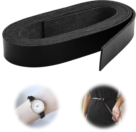 Lederriemen 2cmX2m Lederband Flach, Lederband Breit, Lederriemen Meterware | Lederstreifen zum Selbermachen von Gürteln, Hosenbändern, Uhrenarmbändern, Hundeleinen, Geflochtenen Gürteln und Mehr