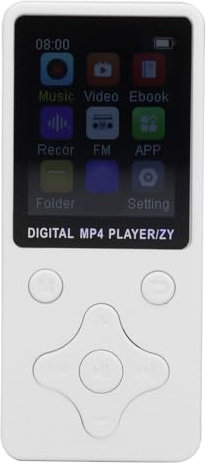 32GB MP3 Player, Portable HiFi Music Player with 1.8 Inch Screen, Bluetooth 5.0 MP3 MP4 Player with Speaker Video E Book Function, Support Up to 128GB (White)