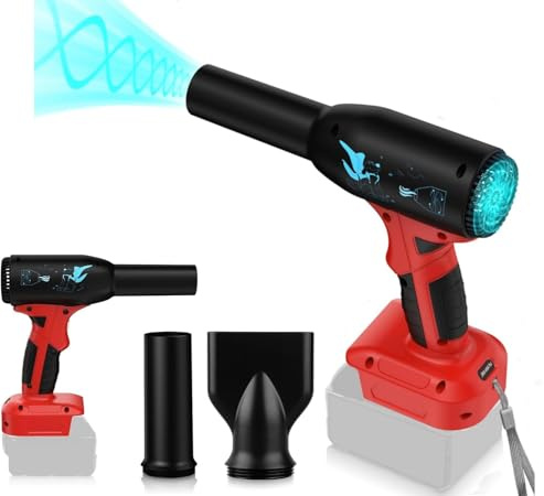 3 växlar sladdlös lövblåsfläkt för Milwaukee 18 V Li-ion-batteri, YUHDWRE 90 000 RPM Super 400 W för Milwaukee 18 V för BBQ dator biltangentbord (inget batteri)