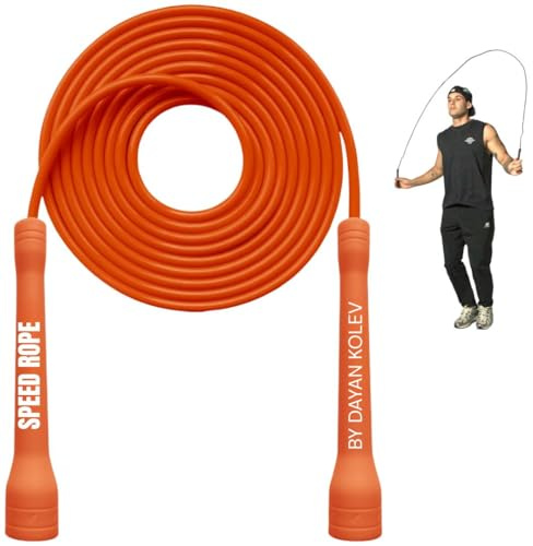 Swissskip Speed-Springseil von Dayan Kolev, 5 mm PVC-Springseil, ideal für Anfänger und Fortgeschrittene, entworfen für Fitness, Cardio, Boxen und Crossfit, verstellbare Länge mit unzerbrechlichen