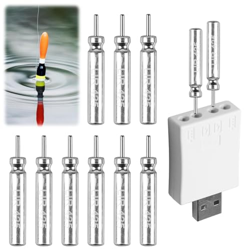 Behogan 9 batterie da pesca CR 425 LED, ricaricabili per campane e pose, accessori da pesca, batteria ricaricabile CR 425, batteria ricaricabile per pose da pesca (caricatore bianco 1 e batteria *9)