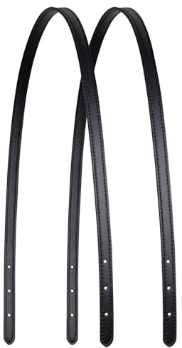 ALLZEDREAM Mikrofaser Leder Taschengurt Ersatz Tote Tasche Handtasche Schultergriffe 2 Stück, Schwarz, 1,5 cm