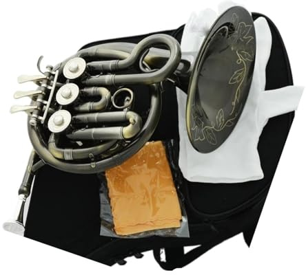 Antikes Piccolo-Mini-Waldhorn In Der Tonart B Mit Graviertem Schallstück Und Etui Waldhorn Für Anfänger