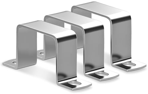 sturiz 3 Pcs Abrazaderas de Tubo Cuadradas 60x60mm de Acero Inoxidable 304 en Forma de U Abrazadera Metalicas Cuadrada para Puertas de Entrada Ventanas Tuberías de Suministro de Agua y Otras Tuberías