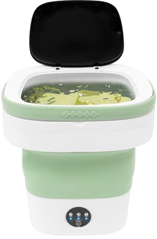 Mini lavatrice pieghevole da 12 l, portatile con 3 programmi, silenziosa da campeggio, mini lavatrice per biancheria intima e abbigliamento per bambini, efficienza energetica con scolapiatti per