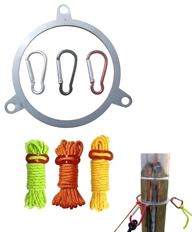 Windproof Stove Hose Accessories | Stainless Steel Portable Lightweight Outdoor Accessories | Chimney Stop Rope Ring for Garden Patio Motorhome Picnic