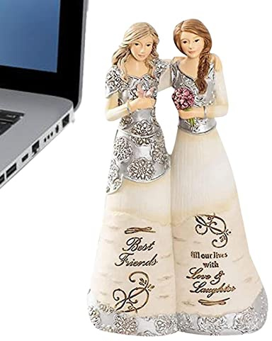 Figurines d'ange ami – Figurines de sœur en résine, décoration de figurine d'amitié, souvenir du meilleur ami, fabriquées à la main pour sculpture miniature | Anniversaire des femmes meilleurs
