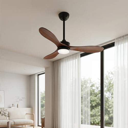 Tribesigns Ventilatore da soffitto moderno da 106 cm con luce, telecomando, illuminazione a LED dimmerabile, reversibile, motore DC silenzioso, 3 pale, per soggiorno, camera da letto