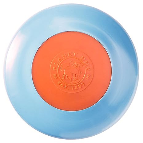 Planet Dog Orbee-Tuff Zoom Flyer - Apportierspielzeug für Hunde - Frisbee - Blau & Orange, S
