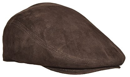 A1 FASHION GOODS Klassische Kappe aus echtem Wildleder, weiches Leder, Motiv: englischer Großvater, Bäcker-Boy, klassische Kappe – Earl, braun, 54