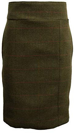 WALKER AND HAWKES - Ladies Derby Tweed Winslow Skirt - Dark Sage - 8