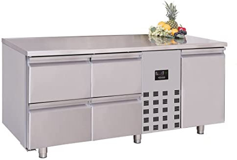 Table Réfrigérée Professionnelle Série 700-1 Porte et 4 Tiroirs à Gauche - Combisteel - R290 1 Porte 700 Pleine