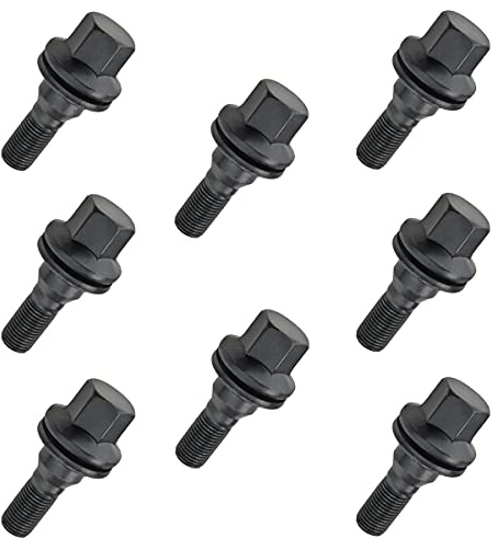 8 bulloni per ruota M12 x 1,25, a fascia piatta, SW17, colore nero