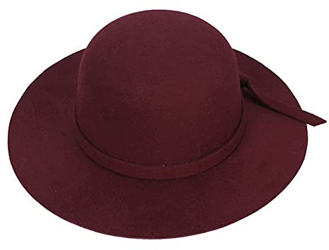 VPbao Wollhut mit breiter Krempe, Filz, Fedora-Hut, Damenhut, Schlenker-Glocke, Derby, Kirche, Party, Hüte – faltbar