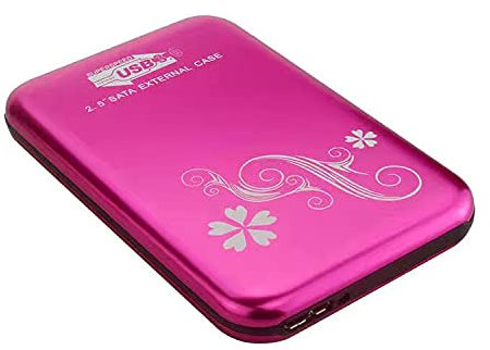 TWDYC Hard disk esterno HDD da 2 TB / 500 GB, 120 GB, 80 GB, USB 3.0 portatile di backup, adatto per PC desktop, Ps4, laptop, Xbox, Smart TV (1 TB, rosa)