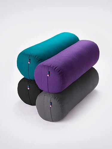 Yogamatters Buckwheat Bolster | Removable Washable Cover | Yoga Bolster Cushion for Restorative Yoga and Meditation (Navy Blue)
