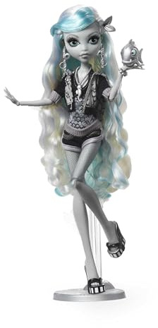 Monster High Doll, Lagoona Blue in Black and White, Reel Drama Collector, Doll-Size and Life-Size Posters, Horror Flick Theme, Toys and Gifts, HKN30