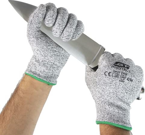 GTprotect PREMIUM Zertifizierte, Schnittfeste Handschuhe - Schnittschutzhandschuhe für Kinder, Damen und Herren jeden Alters - Schutzhandschuhe geeignet fürs Kochen und sonstige Arbeiten S