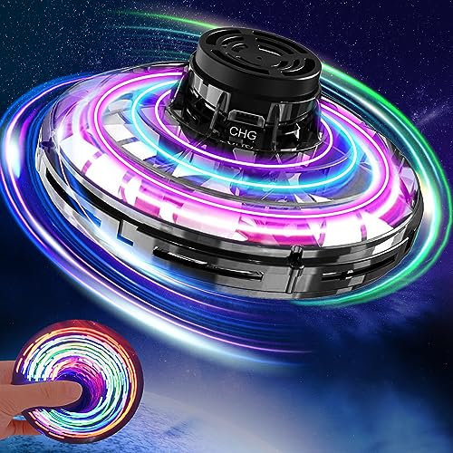 Flying Spinner Mini Drone, Hand Controlled Flying Fidget Spinner Toys, Fly Orbi Pro Boomerang Drone For Kids Adult, Cool Stuff Gadgets Gifts for Boys Girls Teens 8 9 10+ Year Old Indoor Outdoor -Black