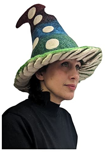 Terrapin Trading Nepalesischer Filzhut | Dotty Witch Magician | Einheitsgröße | Festival Fasching