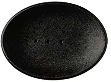 OWLKAY Soap DishSoap Tray，Soap Drainer Rack，Solid Color Frosted Soap Holder, Ceramics Oval Soap Dishes, Porcelain Soap Saver, Soap Tray, for Bathroom Kitchen-black-11.7x8.5cm
