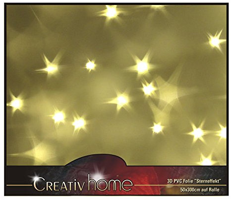 naninoa Lichteffektfolie Fensterfolie 50cm x 300cm Sternenfolie zum Basteln und für DIY-Laternen