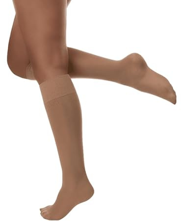 Divertd Class I Compression Stockings for Women Padded - Ultimate Comfort and Relief for Varicose Veins and Swollen Legs, Nude - L/XL