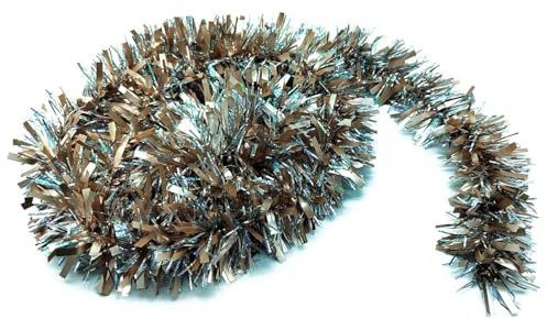 Acan Tradineur - Pack de 2 Guirnaldas navideñas - Boa/Espumillón/Oropel Brillante Colgante - Decoración Navidad, árbol, Fiesta de cumpleaños - Ø 7 x 180 cm - Color Plata Punta Cromada