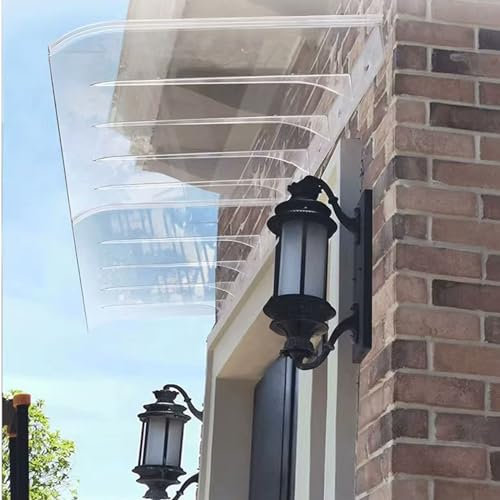 Zlovne Marquise de Fenêtre Entrée Magasin Abri,Marquise de Porte d’Entrée Moderne,Toit Marquise en Polycarbonate Porte Résistante Toit Abri Protection,Protection UV Pluie Neige (40x40cm/16 x16)