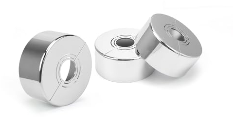 3 Pieces of Radiator Pipe Cover, DEANKEJI Pipe Covers Chrome, 3 Sizes in 1 Pipe Collars, Suitable for Diameter 20mm/25mm/33mm, Used for Shower Accessories, Faucet Decoration