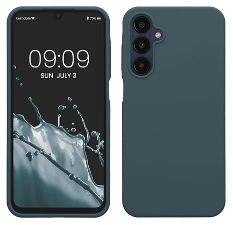 kwmobile Cover per Samsung Galaxy A25 Custodia - Back Case per Smartphone in Silicone TPU - Protezione Gommata - ardesia scuro