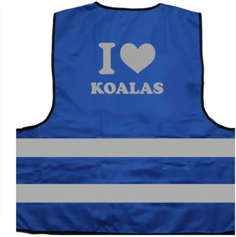 I Love Koalas Australien Warnweste BZW. Signalweste mit reflektierendem Aufdruck - Größe L/XL, Blau