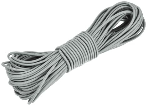 DMiotech 4,8 Mm Schockband 15 M Graues Gummiseil Zeltstangen-Schockband Rundes Elastisches Kajakseil Dehnungsschnur Marine-Grade Starkes Polyester Für DIY-Projekte Befestigungen