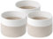 Homsorout Cotton Rope Storage Baskets - 3 Pack of Large Round Woven Laundry Basket with Handles, Shelf Organiser for Living Room, Decorative Bins for Toys, Towel, Blanket, Bedroom, White+Beige