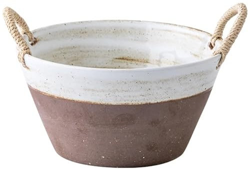 Salad Bowls Soup Bowl with Handle Retro Tall Bowl Ceramic Tableware Creative Salad Bowl Suitable for Cereal, Soup, Oatmeal Dinner Bowls