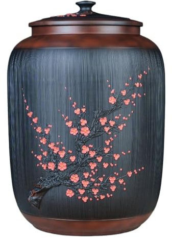 Food Storage Container Ceramic Rice Bucket Home Rice Storage Box Sealed Rice Container with Lid 10KG 15KG 25KG Grain Dispenser(25KG)