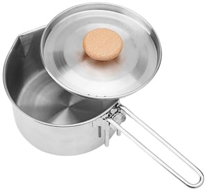 FLCPJGV Campingtopf Kochtopf Edelstahltopf Camp Suppentopf Kochkessel für Grill Strand Camping Enthusiasten Ausflüge Wandern