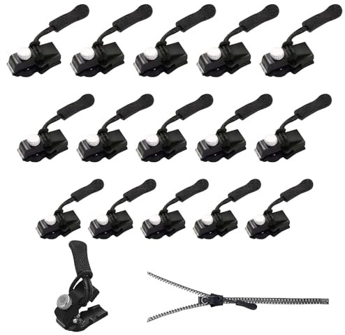 Bogoro 15 Stück Reißverschluss Zipper,Sofortiger Reißverschluss-Fixierer,Kit Universal Instant Zipper,Reißverschlussschieber,Reißverschluss Reparatur Set für Geldbörse, Kleider, Jeans, Koffer, Gepäck