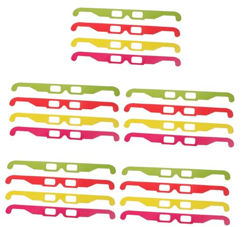 BELLIFFY 20 Occhiali 3d in Cartone Anaglifici Multiuso Occhiali Anaglifi 3d Per Film E Giochi