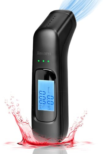 Bauzrryi Etilometro Portatile Professionale con Sensore di Alta Precisione, Display LCD Blu e Ricarica USB, Alcoltest Senza Bocchino per Uso Personale e Sicurezza Stradale, Ideale per Feste e Auto