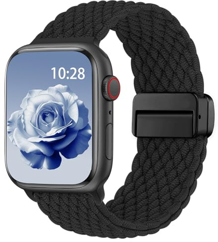 Bracelets Tressé Compatible avec Bracelet Apple Watch 40mm 41mm 42mm 38mm | Magnétique Fermoir, Elastique Nylon Bracelets, pour iWatch Series 11 10 9 8 7 6 5 4 3 2 1 SE Ultra 3/2/1 Femmes et Hommes