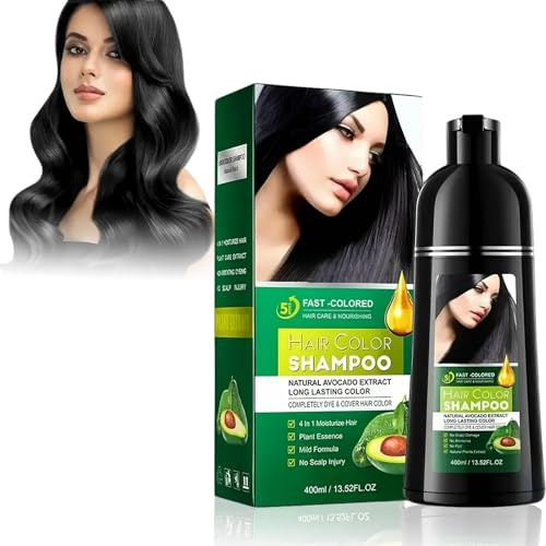 400ml Shampoo Colorante Nero 4 in 1,Shampoo Per Capelli Colorati,Tintura per Capelli Naturale e Duratura,Copertura Dei Capelli Grigi S hampoo per Uomo e Donna, Facile da Usare a Casa