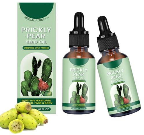 2 pezzi di olio di fico d'India, anti-invecchiamento, elimina le rughe, riduce le occhiaie, rassoda e idrata per viso e corpo, olio di semi di fico d'India per ogni tipo di pelle