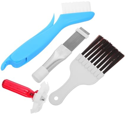 BESPORTBLE 4pcs Air Conditioner Fin Comb Stainless Steel Coil Cleaning Brush for Radiator Evaporator Maintenance Air Conditioner Cleaner