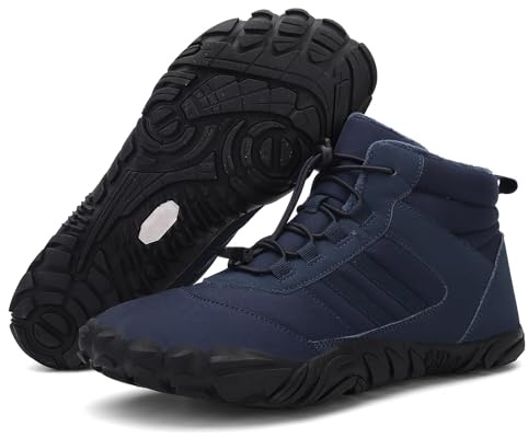 Generiska barfotaskor män kvinnor vattentäta vinter och halkfria barfotaskor stövlar barfotaskor sneakers, A108 blå, 42 EU