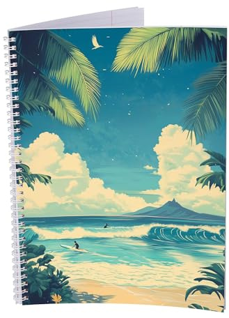 druck.de Collegeblock A4-5 Stück - 80 Blatt - Gepunktet - Hawaii - 80g | Collegeblock DIN A4, 5 Stück, 80 Blatt, 80 g/m² Papier